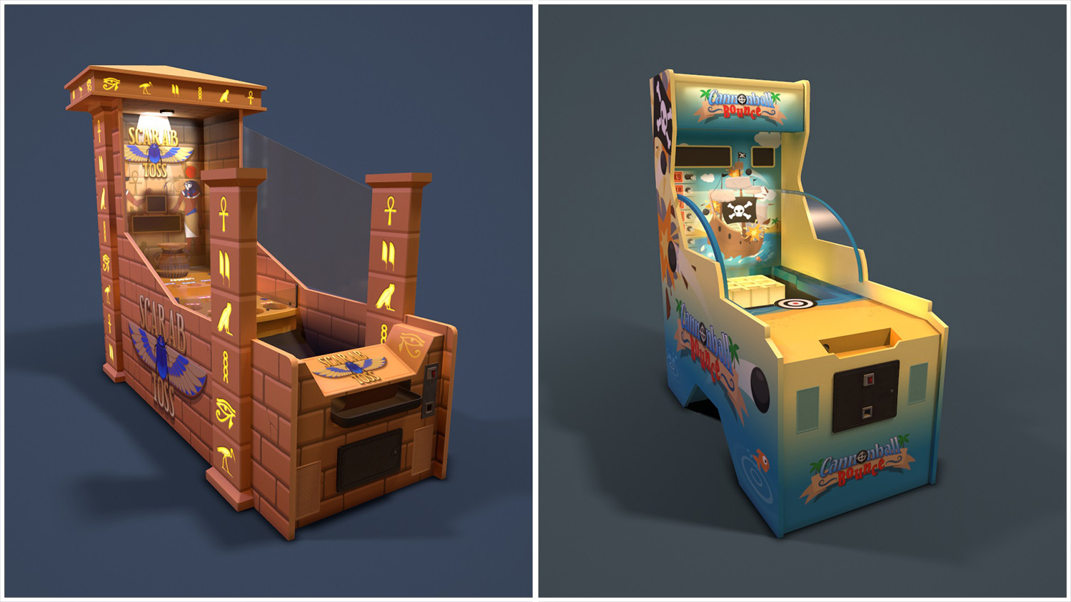 render of scarab toss and cannonball bounce