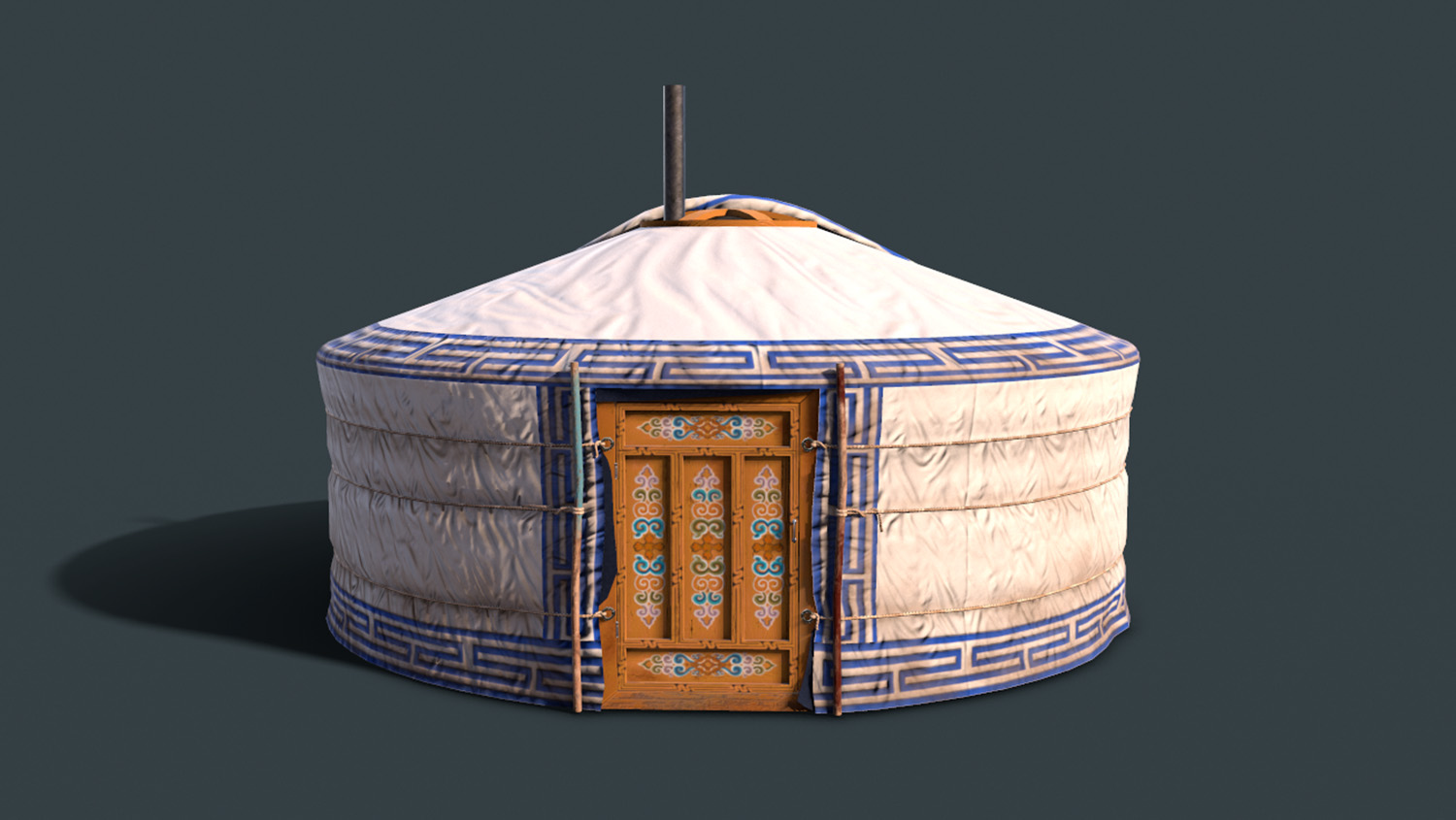 render of a yurt